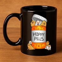 Pomeranian Happy Pills 11oz C Handle Ceramic Mug