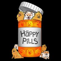 Pomeranian Happy Pills Drawstring Bag