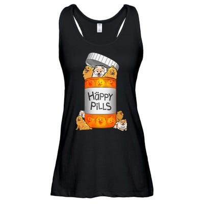 Pomeranian Happy Pills Ladies Essential Flowy Tank