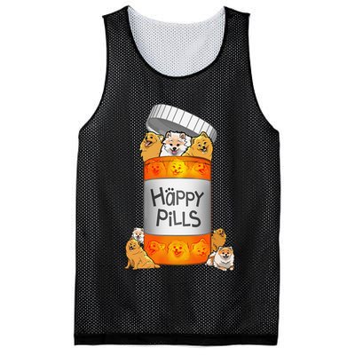 Pomeranian Happy Pills Mesh Reversible Basketball Jersey Tank