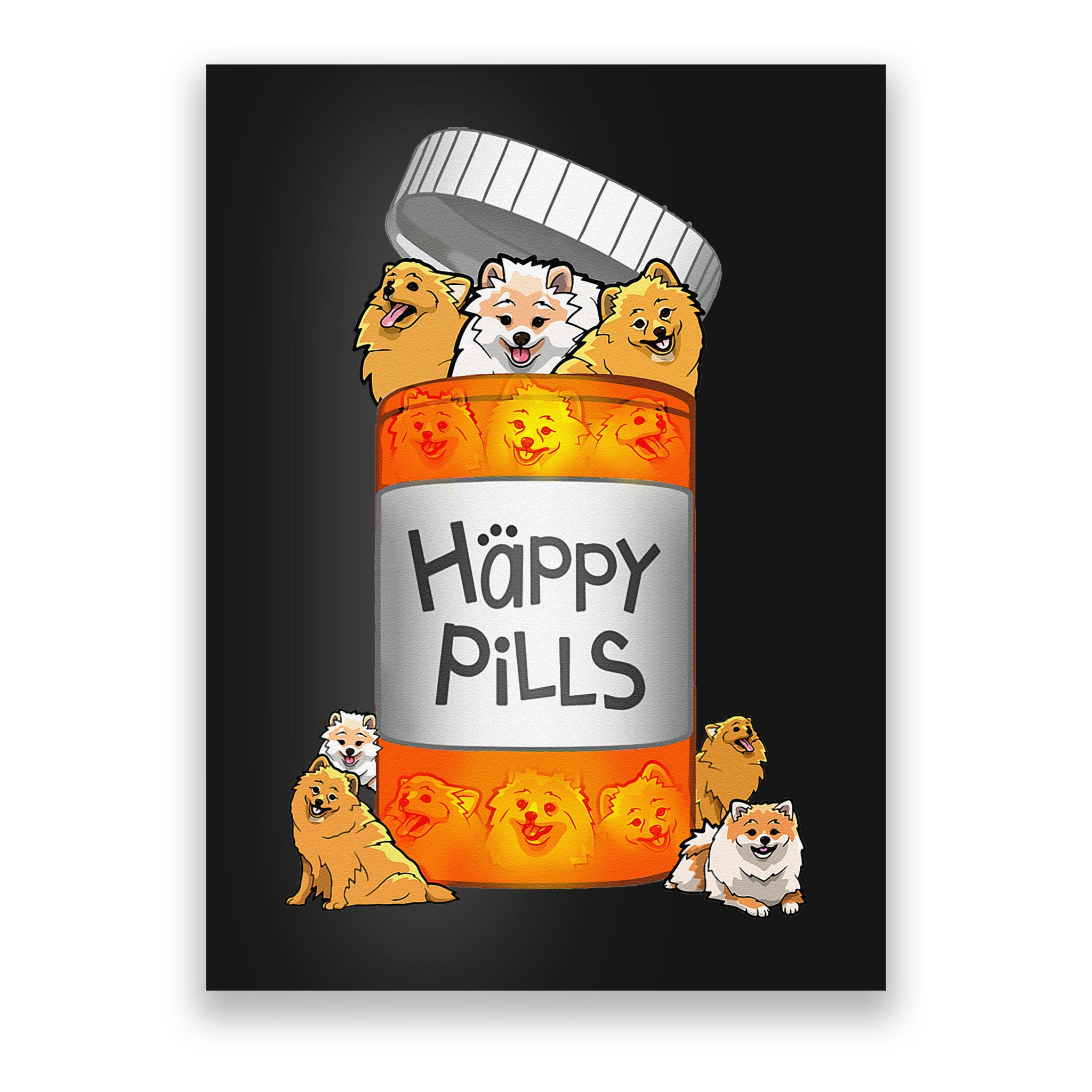 Pomeranian Happy Pills Poster
