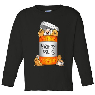 Pomeranian Happy Pills Toddler Long Sleeve Shirt