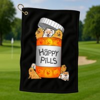 Pomeranian Happy Pills Golf Towel