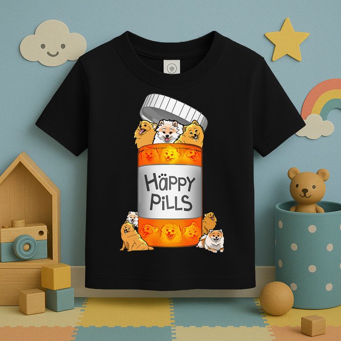 Pomeranian Happy Pills Toddler T-Shirt