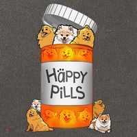 Pomeranian Happy Pills Cotton Canvas Backpack