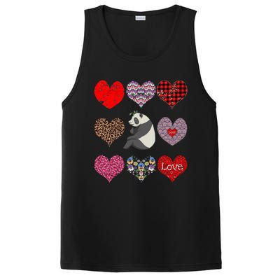 Panda Hearts Pattern Cute Floral Panda Lover Valentines Day Gift PosiCharge Competitor Tank