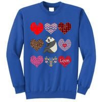 Panda Hearts Pattern Cute Floral Panda Lover Valentines Day Gift Sweatshirt