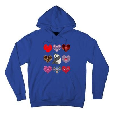 Panda Hearts Pattern Cute Floral Panda Lover Valentines Day Gift Tall Hoodie