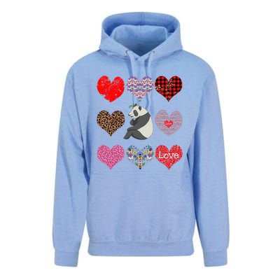 Panda Hearts Pattern Cute Floral Panda Lover Valentines Day Gift Unisex Surf Hoodie