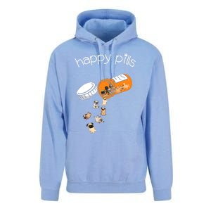 Pug Happy Pills Cute Pug Funny Dog Encouragement Unisex Surf Hoodie