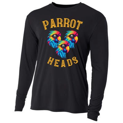 Parrot Heads Parrot Pirates Relax Vacation Cooling Performance Long Sleeve Crew