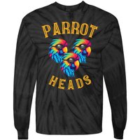 Parrot Heads Parrot Pirates Relax Vacation Tie-Dye Long Sleeve Shirt