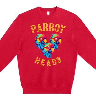 Parrot Heads Parrot Pirates Relax Vacation Premium Crewneck Sweatshirt