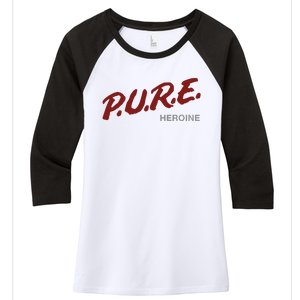 Pure Heroine Women's Tri-Blend 3/4-Sleeve Raglan Shirt