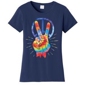 Peace Hand Peace Sign Tie Dye Women's T-Shirt