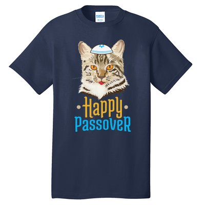 Passover Happy Passover Cat Funny Seder Jewish Holiday Tall T-Shirt