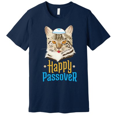 Passover Happy Passover Cat Funny Seder Jewish Holiday Premium T-Shirt