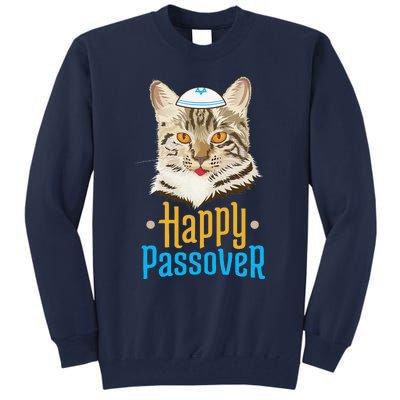 Passover Happy Passover Cat Funny Seder Jewish Holiday Tall Sweatshirt