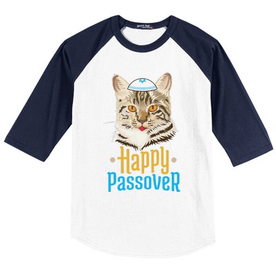 Passover Happy Passover Cat Funny Seder Jewish Holiday Baseball Sleeve Shirt