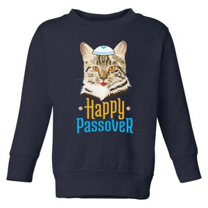 Passover Happy Passover Cat Funny Seder Jewish Holiday Toddler Sweatshirt