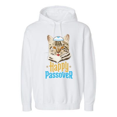 Passover Happy Passover Cat Funny Seder Jewish Holiday Garment-Dyed Fleece Hoodie