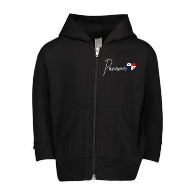 Panama Heart Pride Panamanian Flag Toddler Zip Fleece Hoodie