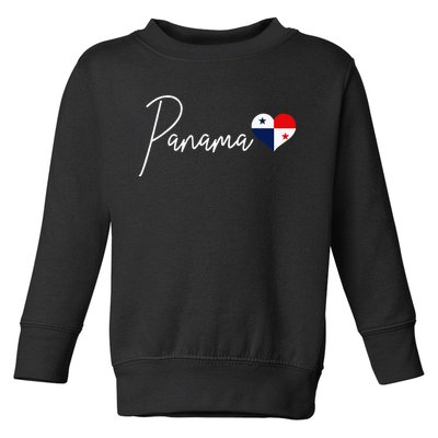 Panama Heart Pride Panamanian Flag Toddler Sweatshirt