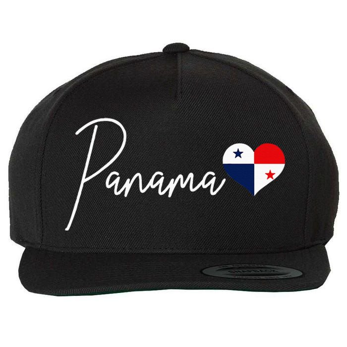 Panama Heart Pride Panamanian Flag Wool Snapback Cap