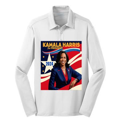 President Harris Silk Touch Performance Long Sleeve Polo