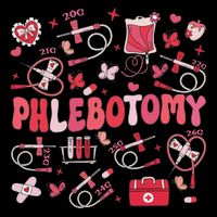 Phlebotomist Heart Phlebotomy Nurse Tech 7-Panel Snapback Hat