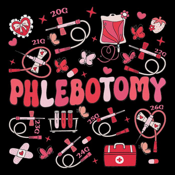 Phlebotomist Heart Phlebotomy Nurse Tech 7-Panel Snapback Hat