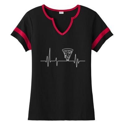 Pizza Heartbeat Ladies Halftime Notch Neck Tee