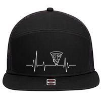 Pizza Heartbeat 7 Panel Mesh Trucker Snapback Hat