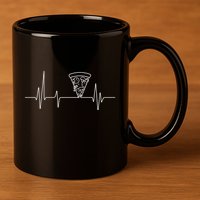 Pizza Heartbeat 11oz C Handle Ceramic Mug