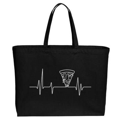 Pizza Heartbeat Cotton Canvas Jumbo Tote