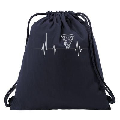 Pizza Heartbeat Drawstring Bag