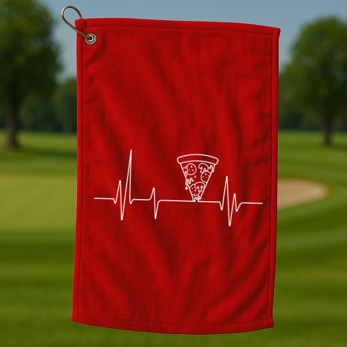 Pizza Heartbeat Golf Towel