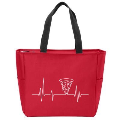 Pizza Heartbeat Zip Tote Bag