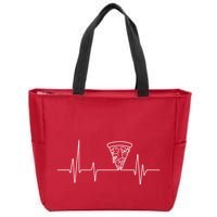 Pizza Heartbeat Zip Tote Bag