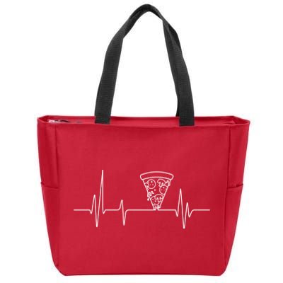 Pizza Heartbeat Zip Tote Bag