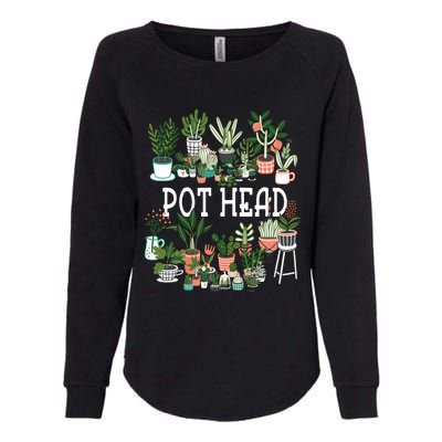 Pot Head Plant Lover GiftCrazy Plant Lady Plant Mom Womens California Wash Sweatshirt