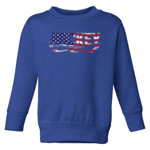 Patriotic Hockey Player Hockey Sticks Usa Flag Ice Hockey Gift Toddler Sweatshirt