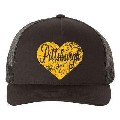 Pittsburgh Heart Yupoong Adult 5-Panel Trucker Hat