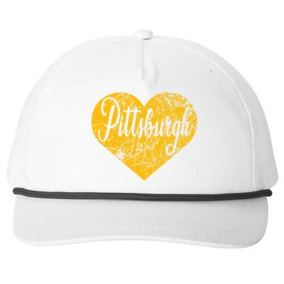 Pittsburgh Heart Snapback Five-Panel Rope Hat