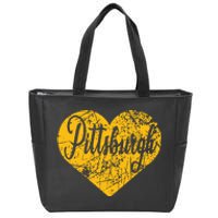 Pittsburgh Heart Zip Tote Bag