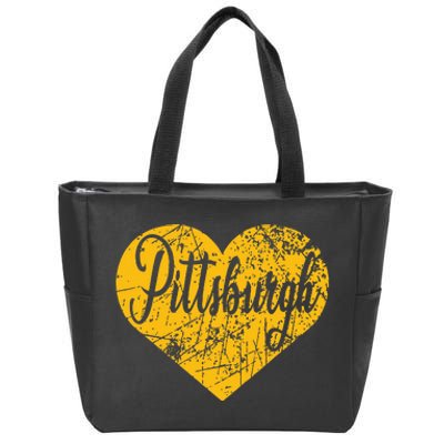 Pittsburgh Heart Zip Tote Bag