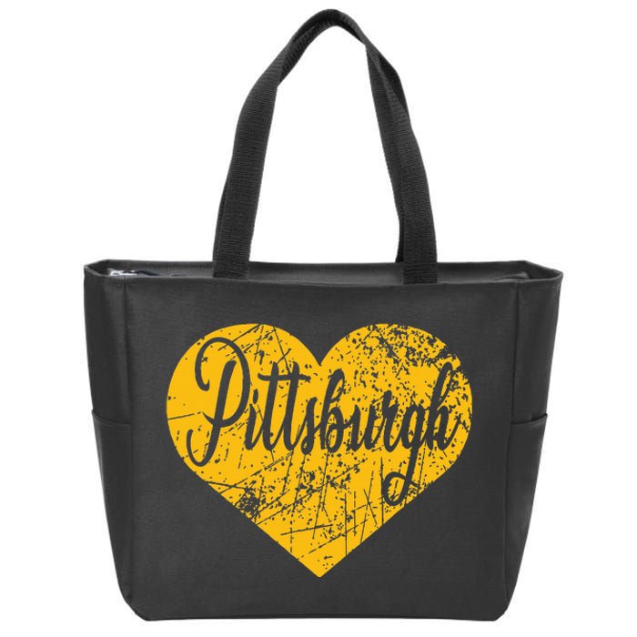 Pittsburgh Heart Zip Tote Bag