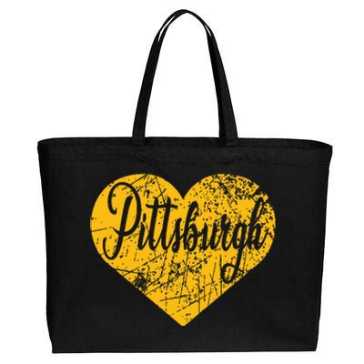 Pittsburgh Heart Cotton Canvas Jumbo Tote