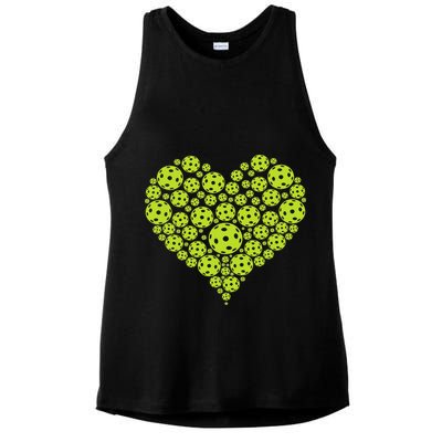 Pickleball Heart Professional Pickleball Game Ladies PosiCharge Tri-Blend Wicking Tank