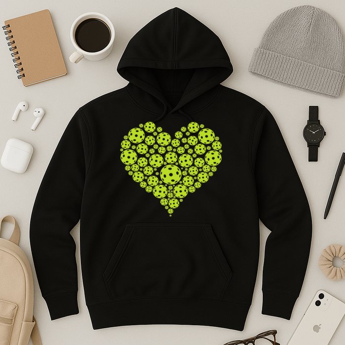 Pickleball Heart Professional Pickleball Game Hoodie